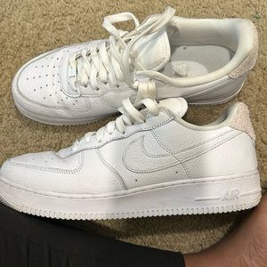 Premium Leather All white Air Force Ones
